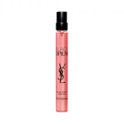 Yves Saint Laurent Black Opium Eau de Parfum Over Red Travel Spray