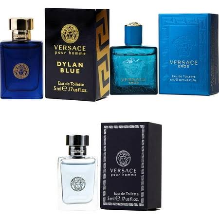 Versace Dylan Blue Edt, Eros Men Edt, Pour Homme EDT - 5ml 3pk Kit, Size: 0.17