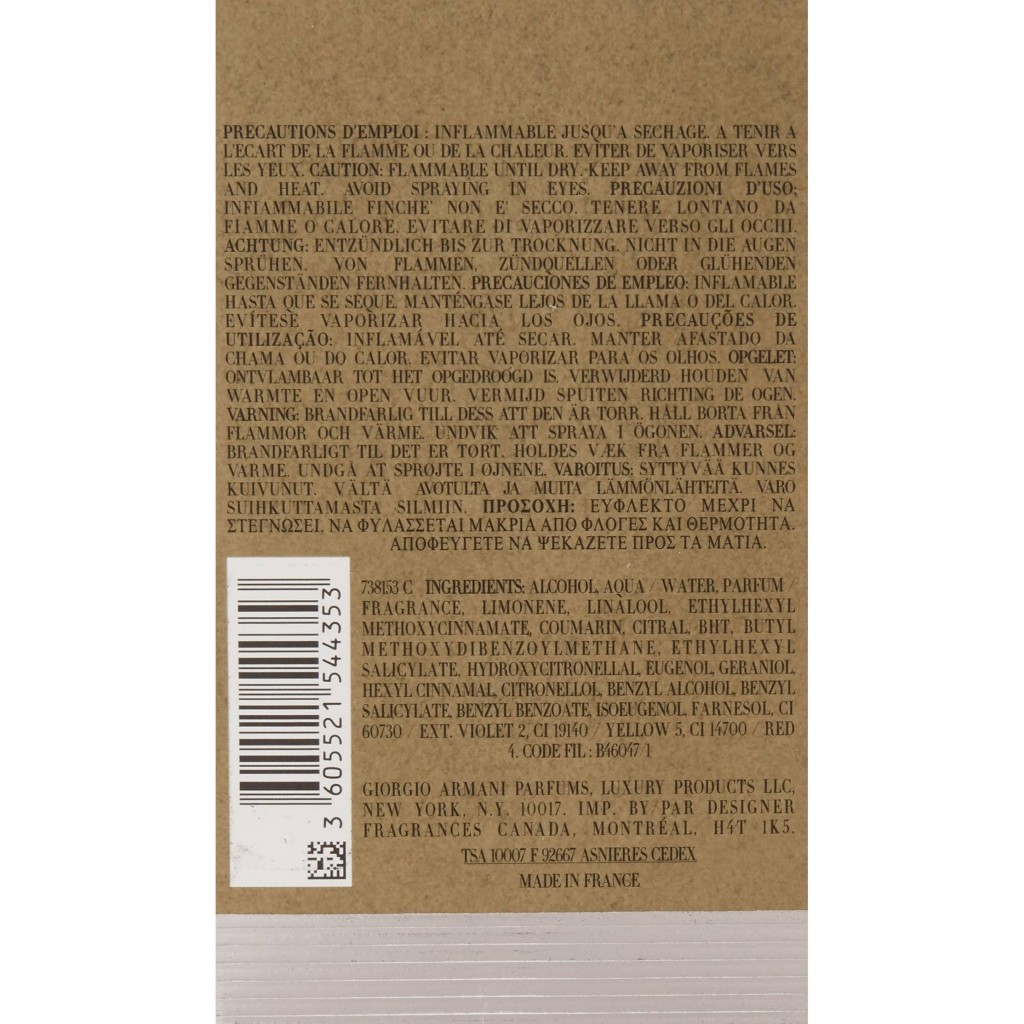 Armani New By Giorgio Armani Edt Spray, 3.4 Oz (new Edition)