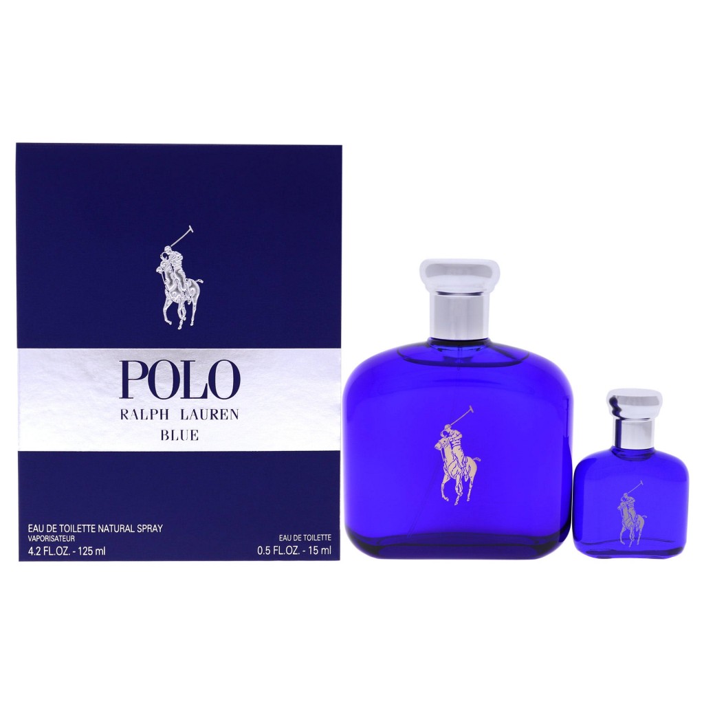 Ralph Lauren Polo Blue for Men - 2 Pc Gift Set (4.2oz EDT Spray, 0.5oz EDT Splash)