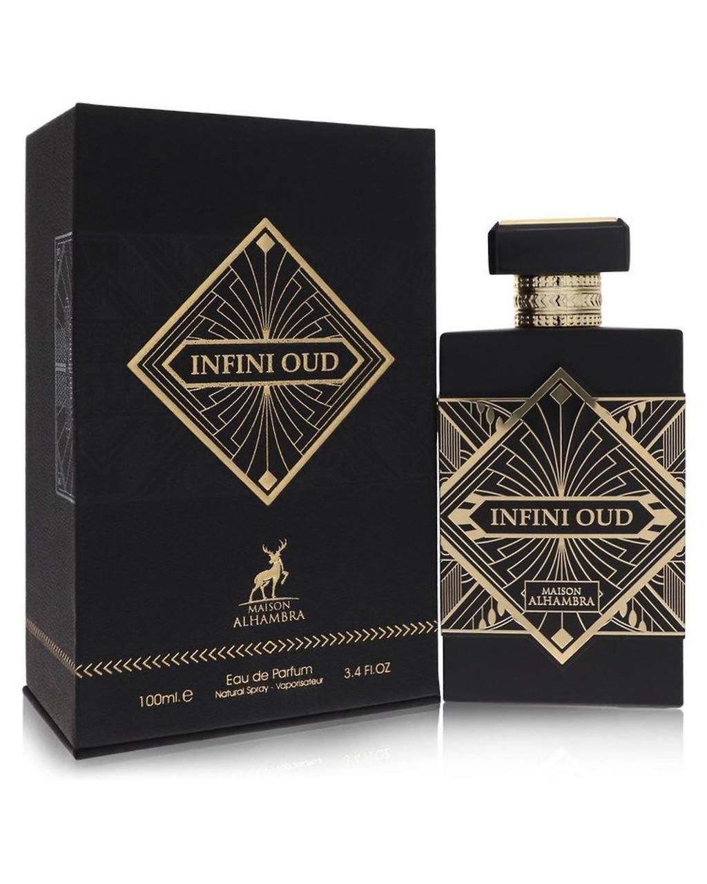 Maison Alhambra Infini Oud Eau de Parfum Spray, 3.4 Ounce (Unisex)