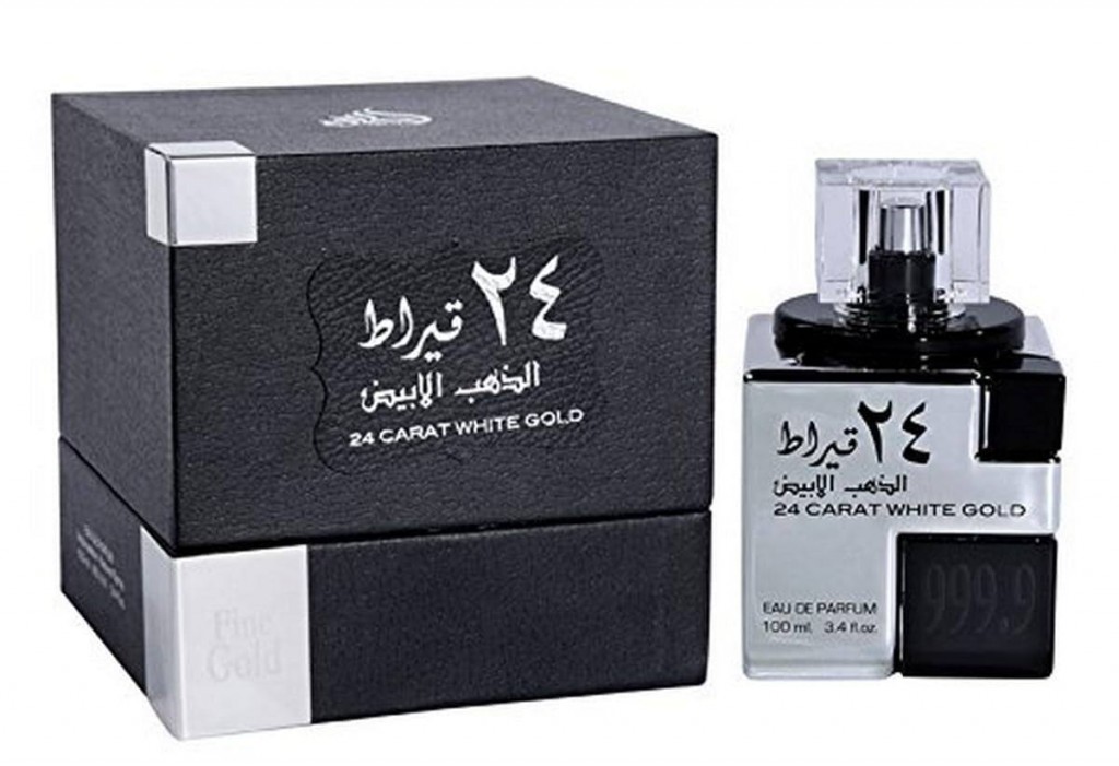 Lattafa 24 Carat White Gold for Unisex Eau de Parfum Spray, 3.4 Ounce