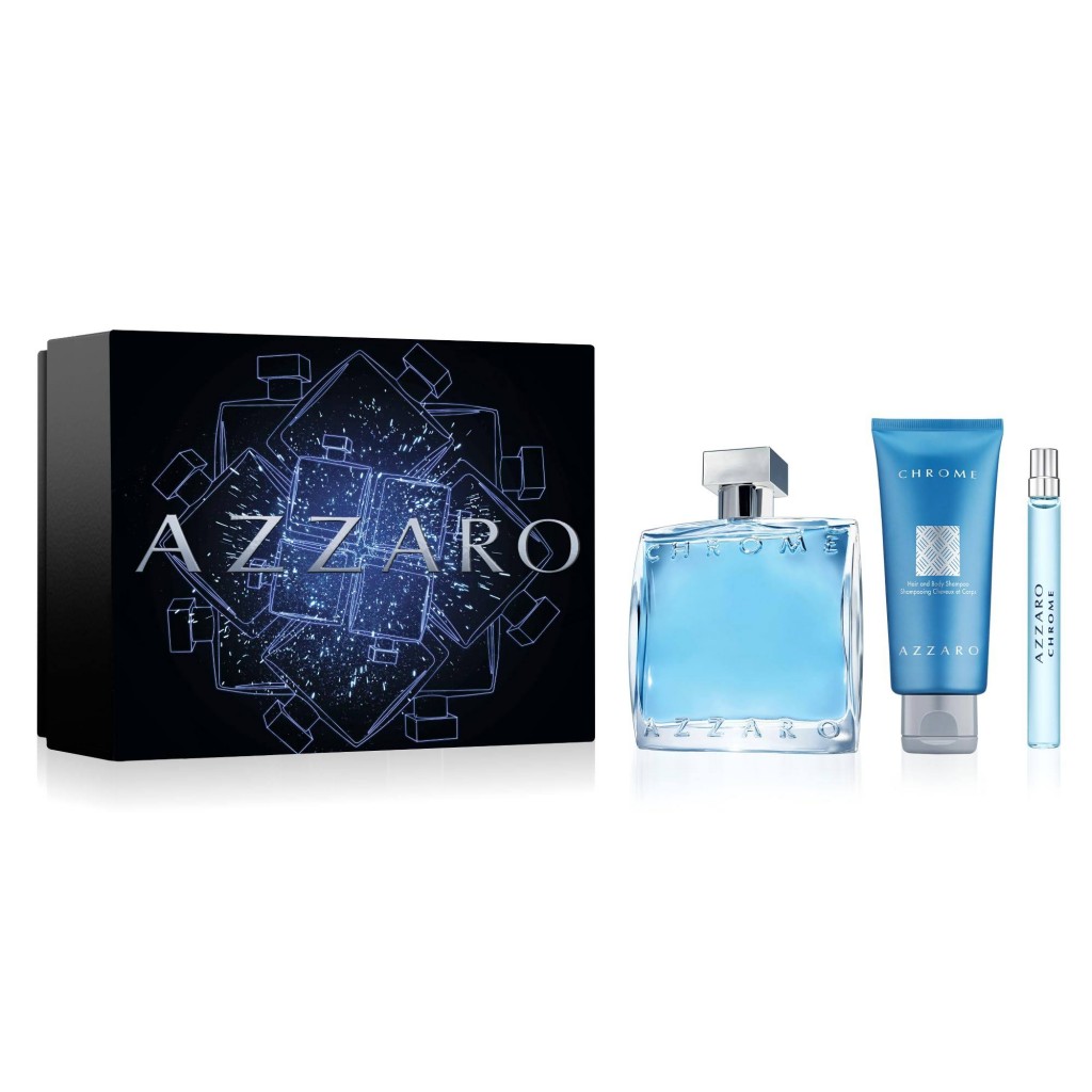 Azzaro Chrome Eau de Toilette 3-Piece Men's Fragrance Gift Set