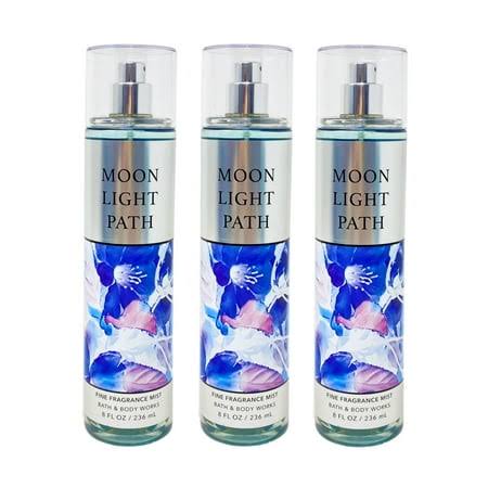 Bath and Body Works Moonlight Path Fine Fragrance Mist Bundle - Set of 3, Size: 8 Fluid Ounce